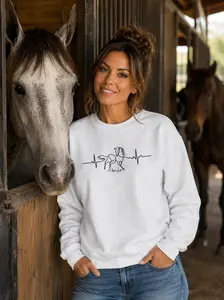Horses EKG Graphic Crewneck Sweatshirt
