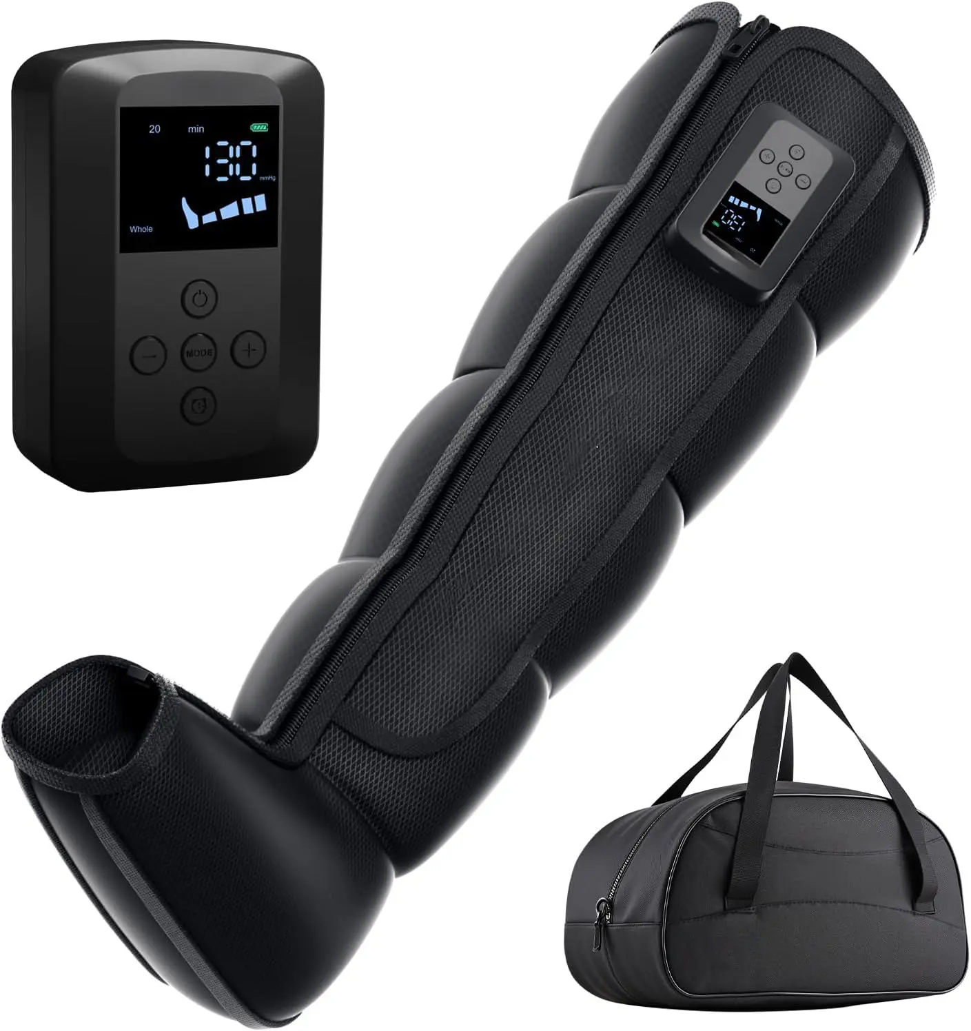 Cordless Rechargeable Air Pressure Leg Compression Massager Boot - Adjustable, Relaxing, Multi-Customize Modes, Intensities & Timer for Circulation, Pain Relief, Christmas Gifts