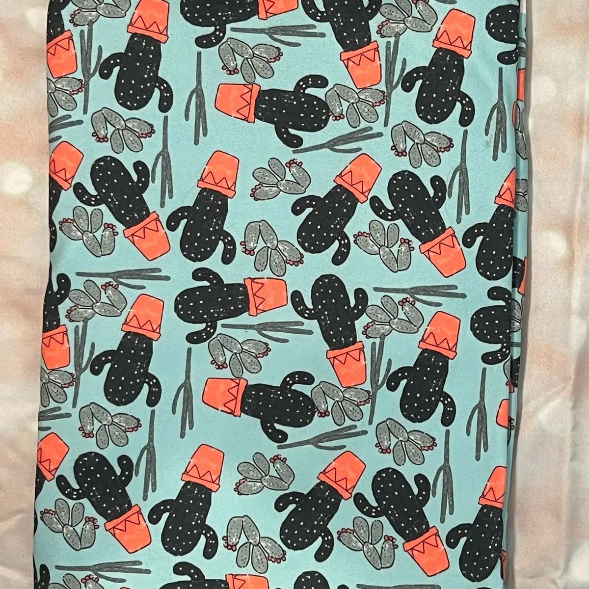 Double Brushed Poly Fabric , cactus themed, clothing fabric , high quality