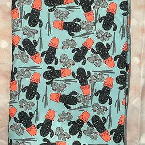 Double Brushed Poly Fabric , cactus themed, clothing fabric , high quality