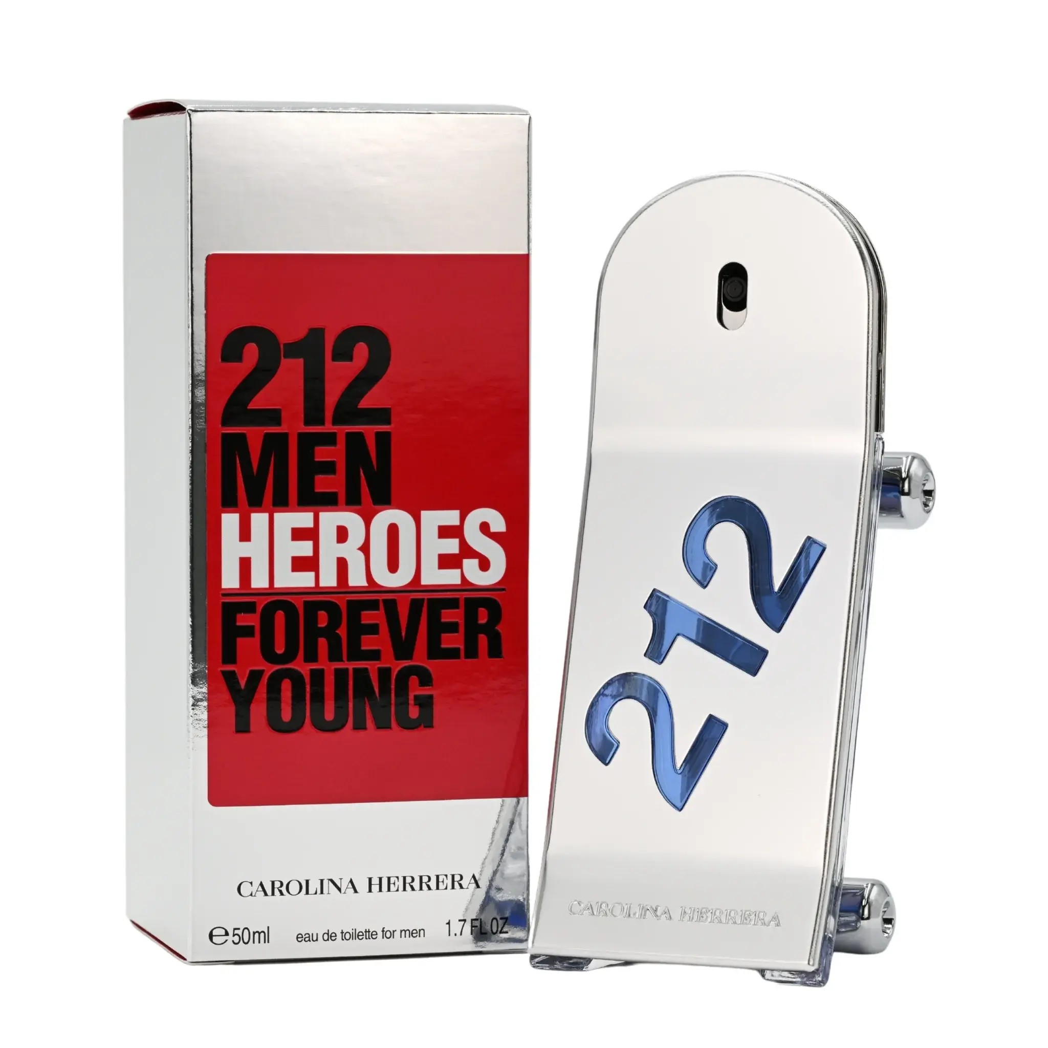 Men's 212 Heroes Forever Young Eau de Toilette (EDT) Cologne by Carolina Herrera, 1.7 oz, Vegan, Youth-Focused, Ginger-Herbal-Musk Scent, New in Box
