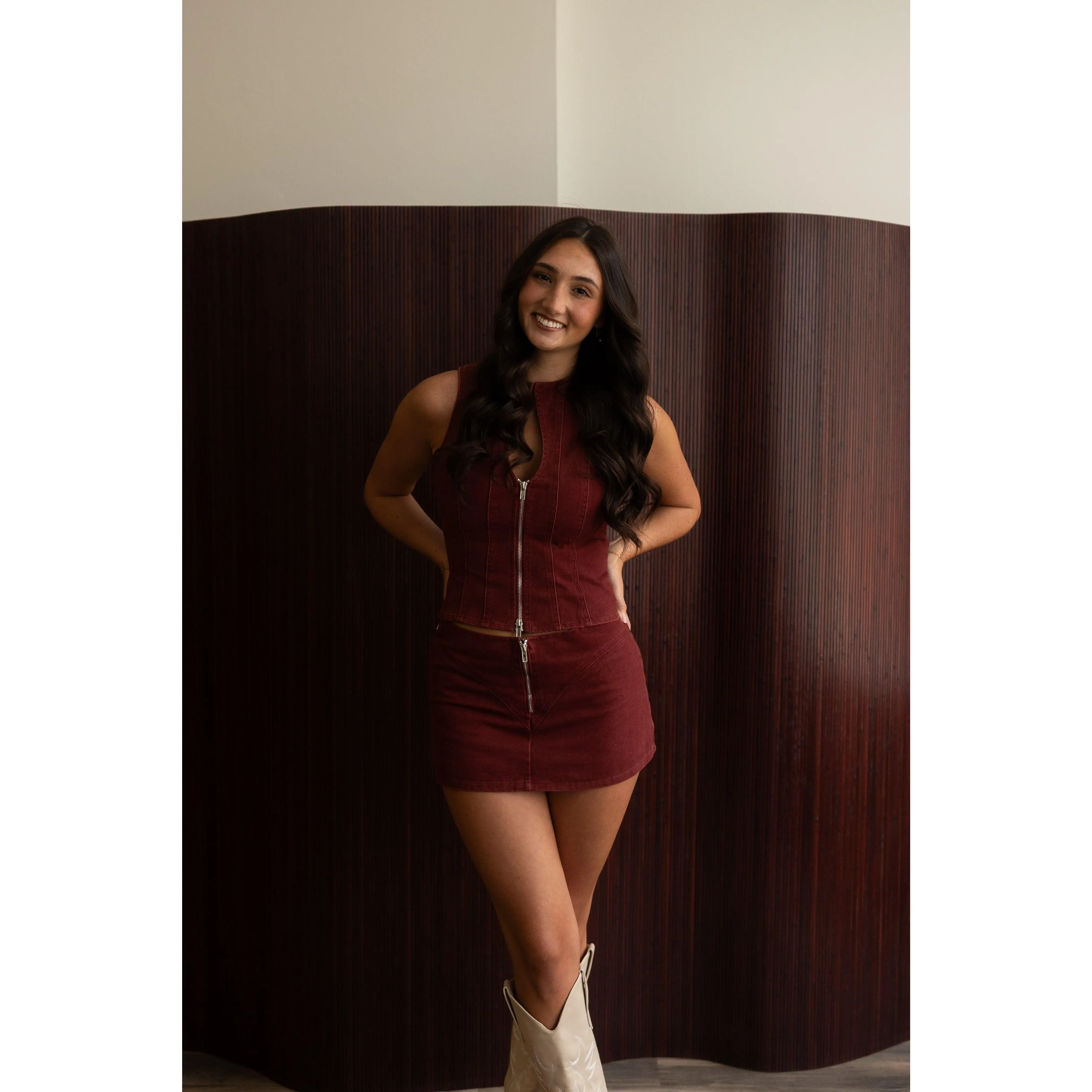 Rowie Lowrise Skirt (maroon)
