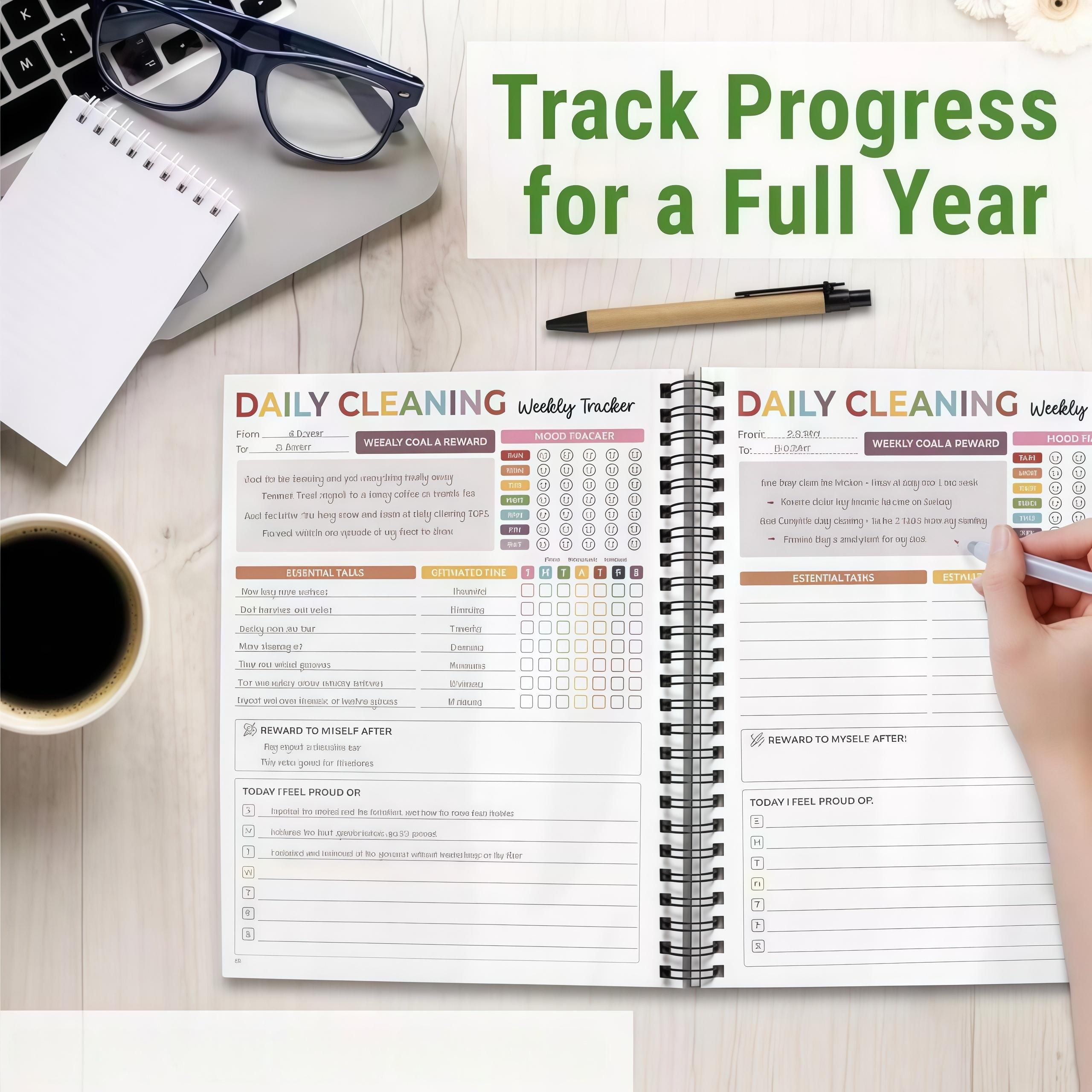 ADHD Cleaning Planner - Cleaning Schedule and Checklist Organizer for Adults and Teens - Daily, Weekly & Monthly Household Cleaning Checklist for ADHD Minds - Stress-Free Housework