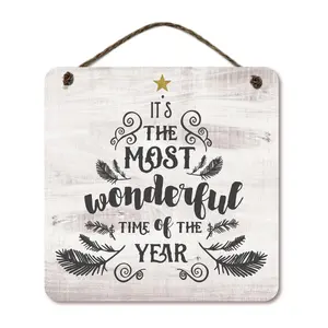 Courtside Market Most Wonderful Time 16x16 Hanging Sign