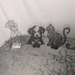 Sun Designs 3D Printed Large Sized Various Pet Silhouettes - Dog, Cat, and Other Designs in Black and White, Includes Unique Patterns Decor
