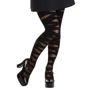 Women's Black Banded Gothic Tights