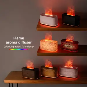 Essential Oil Diffuser, Flame Colorful Water Vapor Fire Humidifier Atmosphere Light for Aromatherapy, Aroma Therapy Machine for Room and Bedroom, Flame Diffuser for Essential Oils