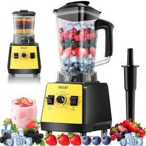 Prasky Professional Blender，2x BPA-Free 68oz Containers，Blender & Grinder Combo，MAX POWER: 2400W Peak / 1000W Rated Motor，NewYearNewGear ，KitchenEssentials