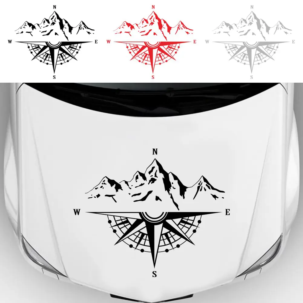 50x41cm Car Stickers Mountain Compass Car Decals Waterproof PVC Vinyl Graphic Car Body Hood Sticker Car Styling Auto Accessories