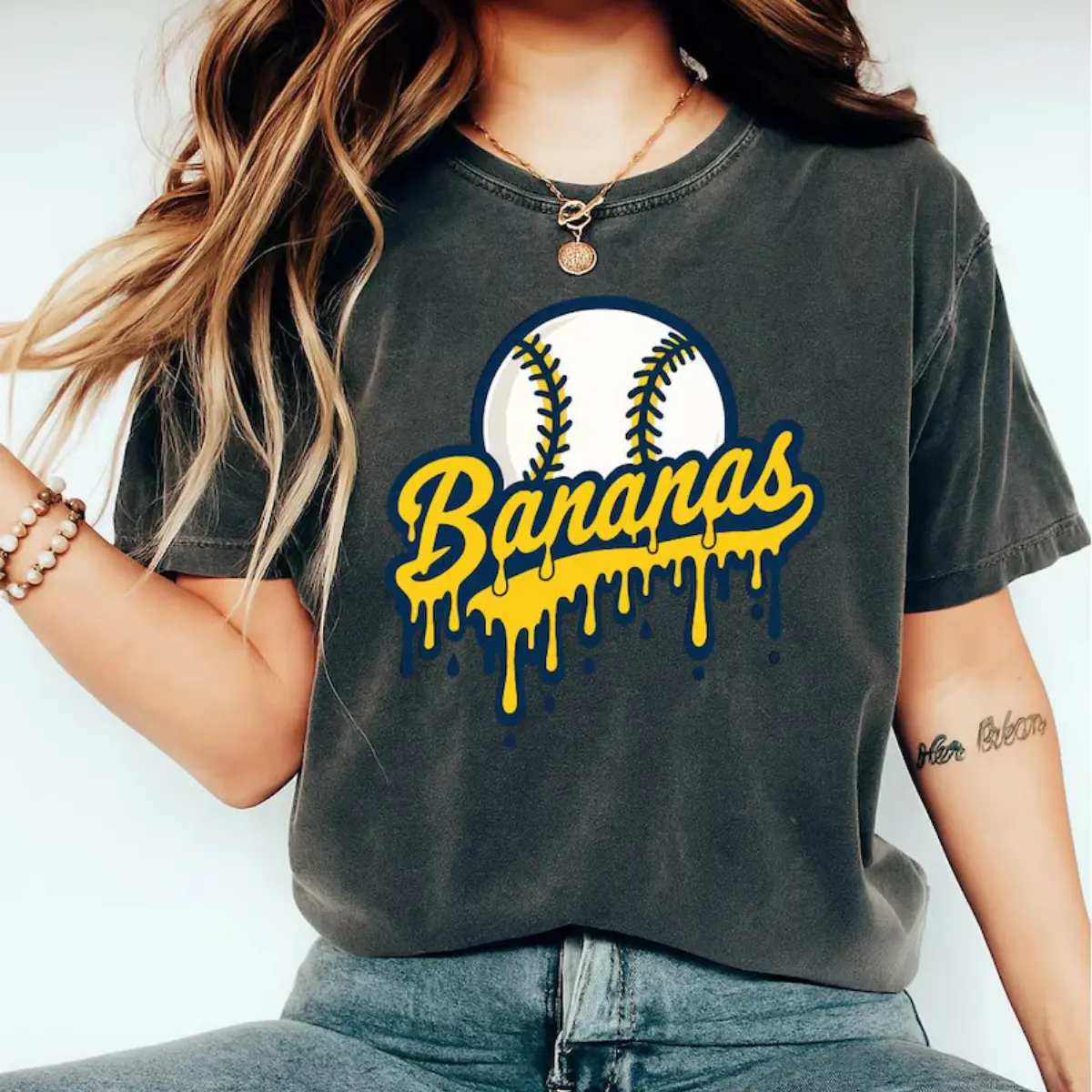 Funny Banana Baseball T-Shirt Cartoon Mascot Graphic Tee Cute Sports Streetwear Unisex Shirt Trendy Gift for Men Women