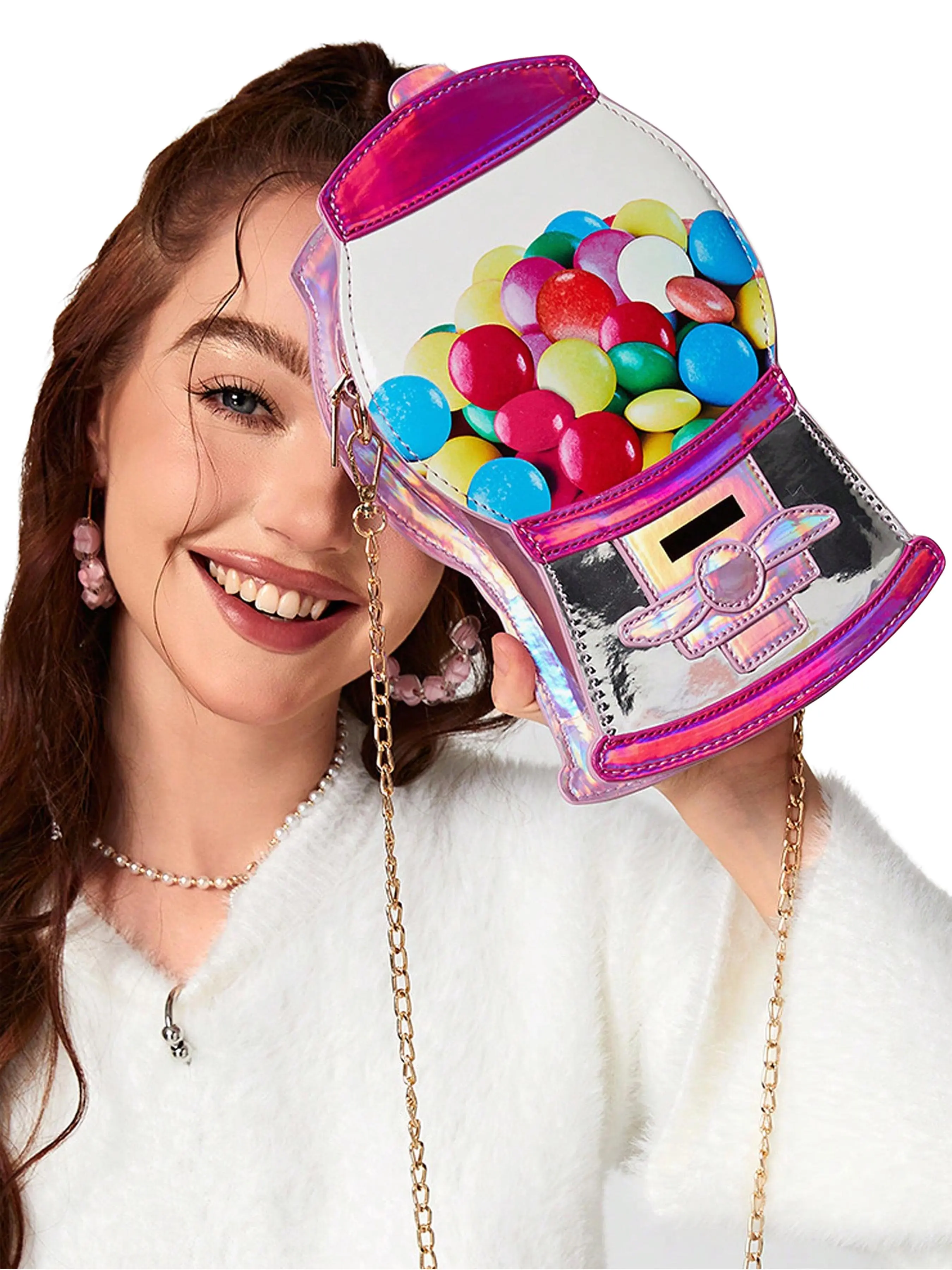 Novelty Purses and Handbag Chic Women's Handbag, Unique Chain Crossbody Fashion Bag, Cute Cartoon Shoulder Bag, Perfect Music Festival Accessory, Ideal Christmas Gift, Cross Body Bags