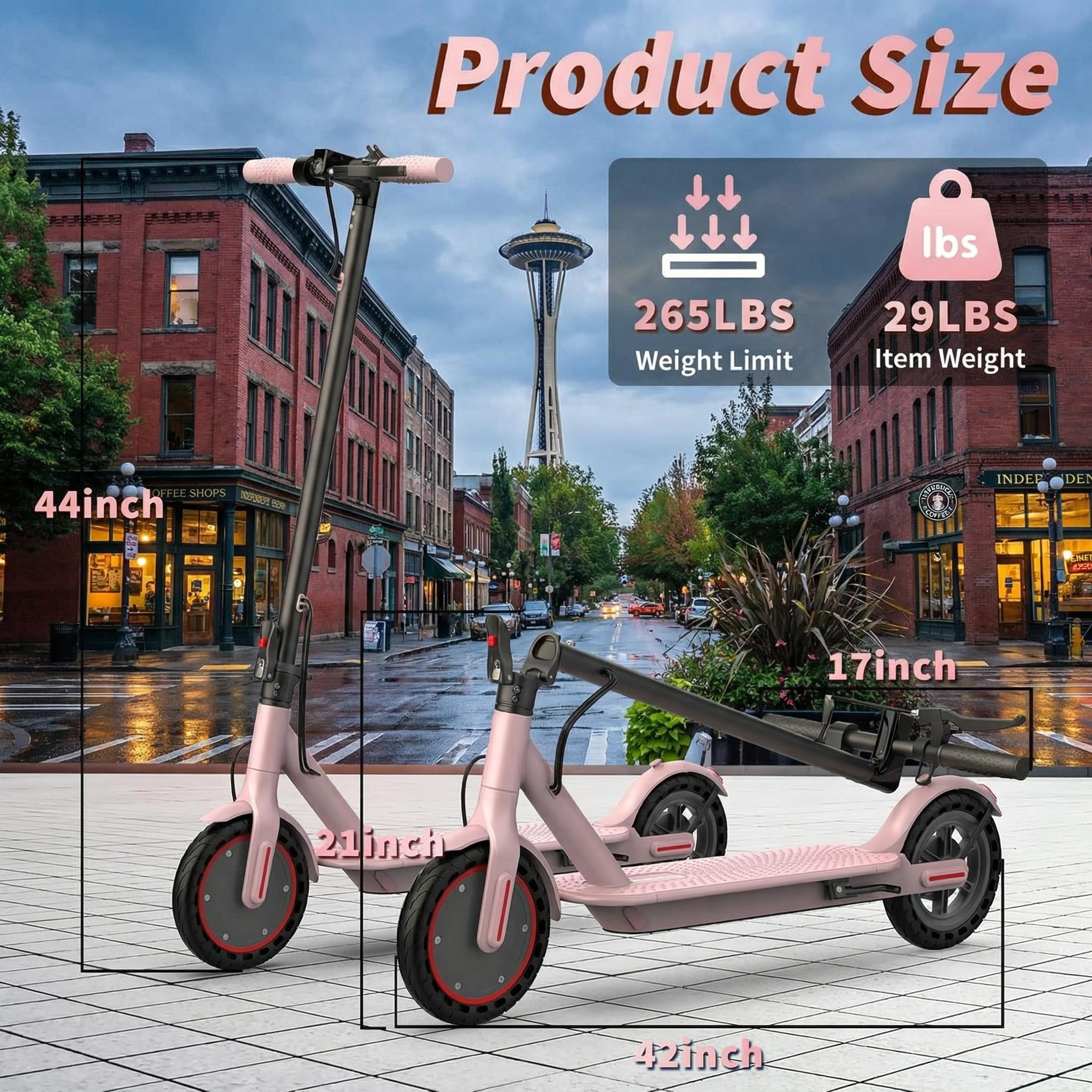 Electric Scooter,8.5" Tires,350W Motor,Up to 19MPH Max Speed,Portable Electric Scooter with Light, Suitable for Female Girls,Halloween Gifts