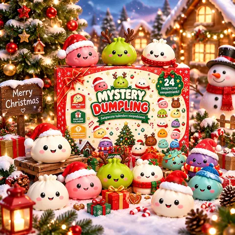 2026 Christmas Dumpling Squishy 24-Day Countdown Advent Calendar, Glitter Mini Squeeze Sensory Fidget Toys, Mystery Blind Box, Xmas Holiday Gift for Kids Teens, Christmas Party Favors & Stocking Stuffers