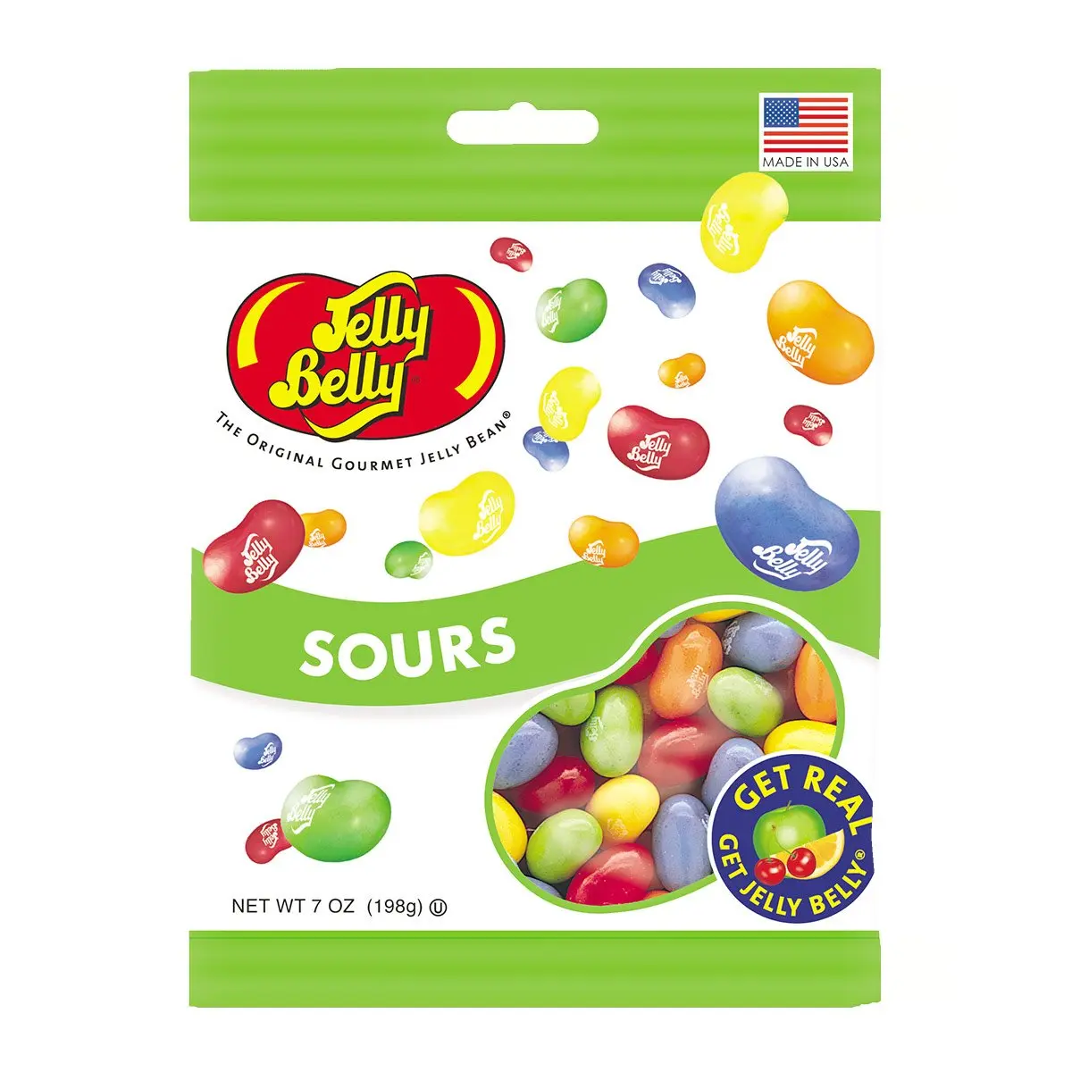 Jelly Belly Sours Jelly Beans Candy, 7 Oz Bag, Assorted Sour Fruit Flavors, Chewy Gourmet Jelly Beans, Sweet & Tangy Treat for Sharing, Snacking & Parties