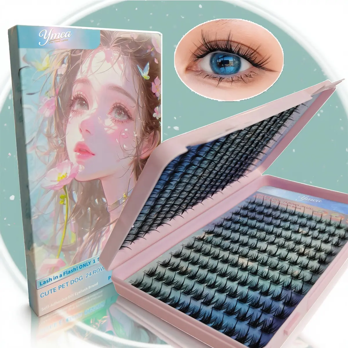 Self-Adhesive Eyelash Book - No Glue Needed, Natural Volume & Eye-Enlarging Effect, Easy to wear, Diy Lashes, Large volume Curl cluster lashes, Reusable False Lashes with packaging, Volumized False Eyelashes, Beginner-friendly