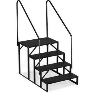 RV Steps with Handrail, 660 Lbs Heavy-Duty Camper Entry Stairs, Anti-Slip Portable Steps for Travel Trailers,Mobile Home,Outdoor Camping with Non Slip Assist Handrail
