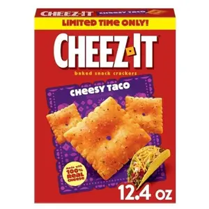 Cheez-it Baked Snack Crackers Cheesy Taco Flavored 1 Box 12.4 oz Cheez-it Baked Snack Crackers Cheesy Taco Flavored 1 Box 12.4 oz