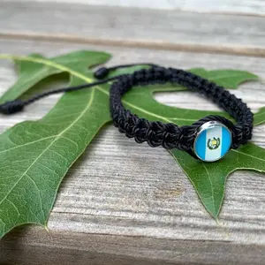Unisex Black Minimalist Guatemala Flag Bracelet
