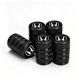 Red Black Premium Tire Valve Stem Caps 5 Pack, TPMS Safe & Waterproof Dustproof, All-Weather Durable Wheel Accessories for Honda Sedan SUV Truck (Civic Accord CR-V)
