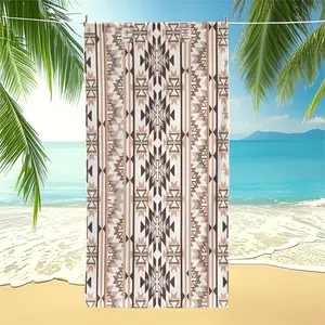 Oversize Multiple Size Southwestern Aztec Cow Skull Print Beach Towel, Premium Microfiber, Quick Dry Sand Free, Lightweight Absorbent, Vacation Travel Pool Outdoor Decor
