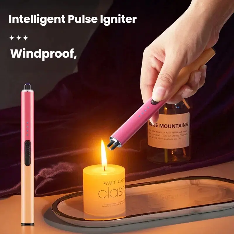 Portable Rechargeable Lighters - USB Rechargeable Aluminium Kitchen Plasma Arc Lighter, Windproof, Flameless, Waterproof, ABS, Modest Farmhouse Home Supplies Candle Ignition Tool, Ideal Gift for Mom (Mother's Day, Birthday) from Child