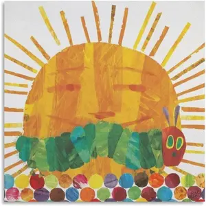 Eric Carle Poster Prints The Very Hungry Caterpillar Children's Book Illustrations Picture Print Wall Art Poster Canvas Posters Artworks Room Aesthetic 20x20inch(50x50cm)
