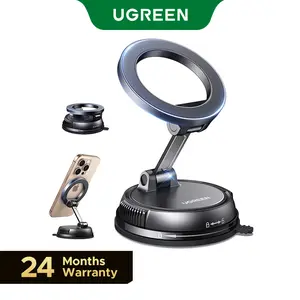 UGREEN Vacuum Magnetic Car Phone Holder,Car Phone Mount, 360° Adjustable for MagSafe Car Holder Foldable Suction Phone Mount for Car, for Garmin GPS/Mirror/Smooth Surface, for iPhone 17 16 Pro Max 15, and Android,TikTokShopSpringGlowUp,Greenish