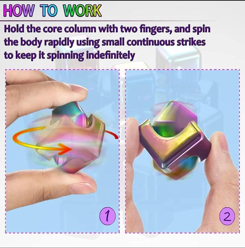 Alloy Spinning Rubik's Cube, Finger Spinner, Colorful Square Fidget ...