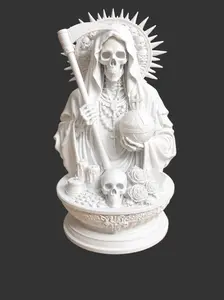 Santa Muerte Altar Statue with Scythe and Globe