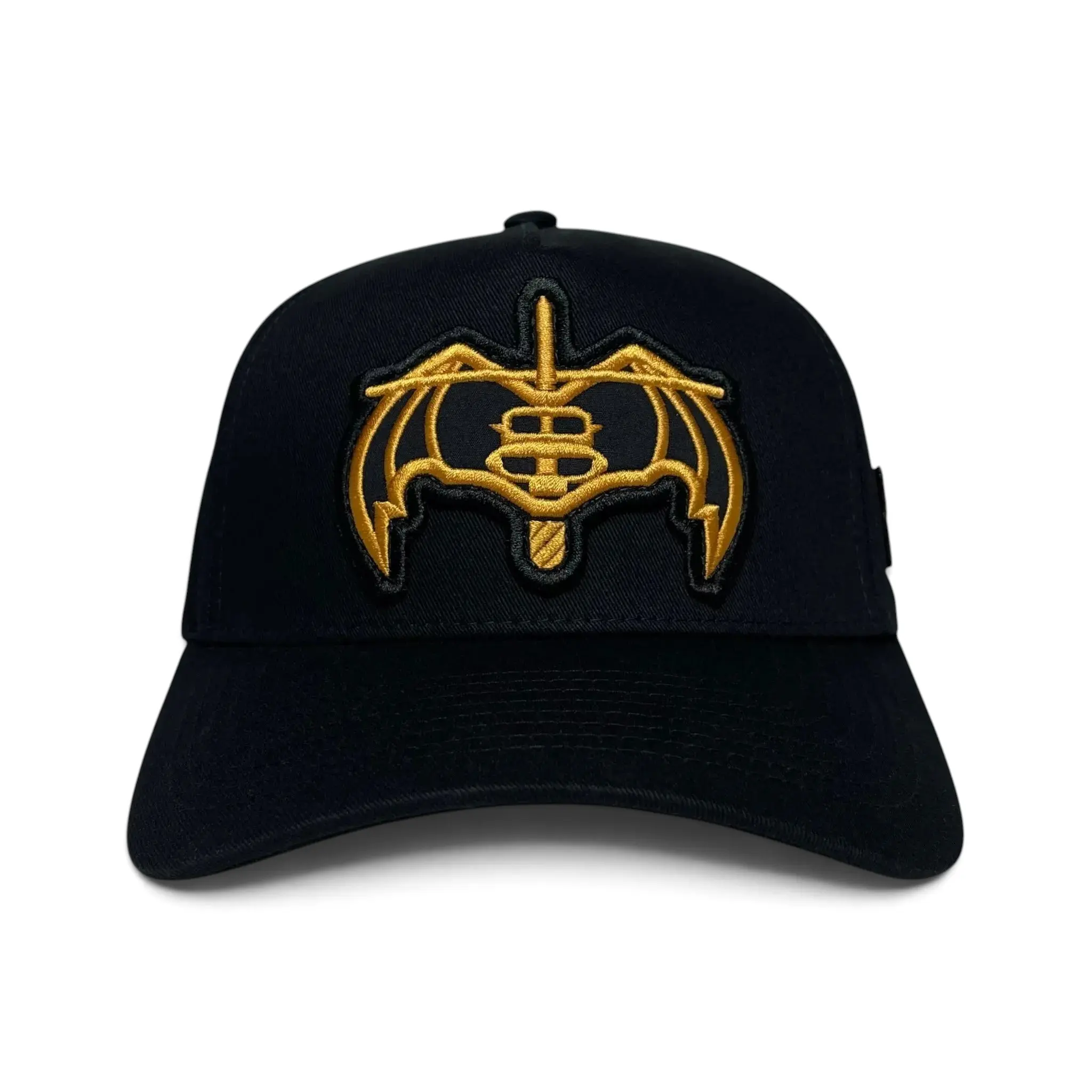 Mexico GAFES Gold Embroidered Patch Black Adjustable Snapback Baseball Cap