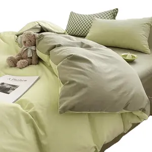 Four Seasons Universal Washed Cotton Bedding Set Duvet Cover Four Piece Set for Student Dormitory