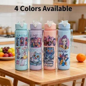 K-Pop Ghost Hunter Themed Tumbler, Reusable Hard Plastic Water Bottle With Lid &Straw, Eco-Friendly Alternative , Perfect For School, Travel,Party Props  A great gift for anime fans! Hydration Tumbler，Christmas Gift