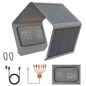 MHPOWOS 40W / 80W / 120W Foldable Solar Panel Charger with USB-C , USB-A and DC Outputs for Phones, Power Banks, Tablets - Waterproof for Camping, Hiking, Backpacking , Power station Outdoor