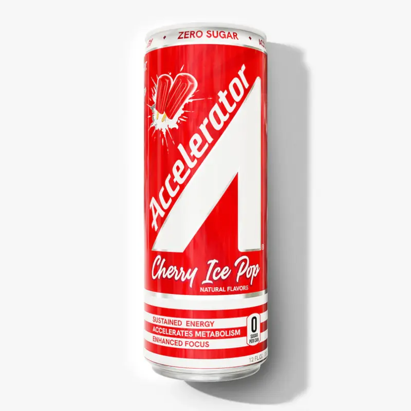 ACCELERATOR CHERRY ICE POP 12 ct/12 oz ZERO SUGAR ENERGY DRINK