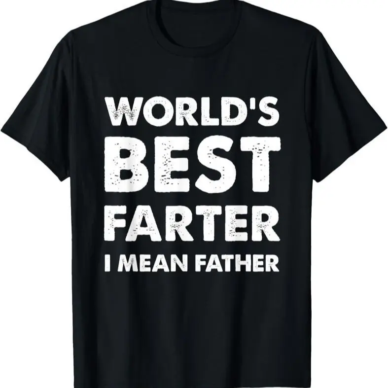 180g100% Cotton Father's Day Retro World's BestFarter Dad Joke T-Shirt Premium Cotton Apparel Graphic tees, Hoodie and Sweatshirt for autumn and winter