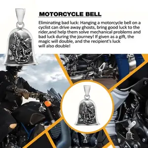 Archangel Michael Holy Angel Bell Necklace Pendant Men's Motorcycle Riding Rock Exorcism Amulet Accessories