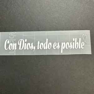 Con Dios Todo Es Posible Vinyl Sticker for Car Decoration 5.62X1.23 Inches Durable Personal Touch