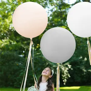 (2 foot) Giant Neutral Balloons in Gray, White, Blush, Mauve, or Mocha 24"   No Helium Required Balloons Thick Decoration