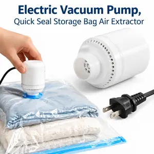 Electric Vacuum Pump for Storage Bags EU US Plug Portable Air Compressor Clothes Blankets Space Saver Home Travel Organizer