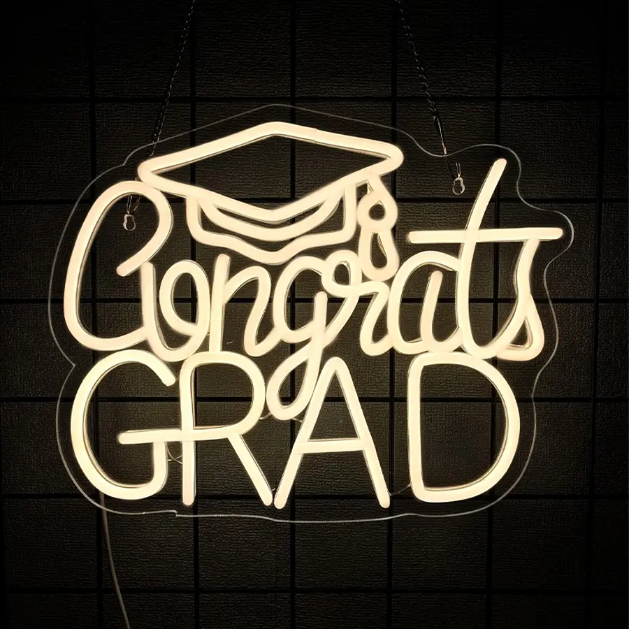 Congrats Grad Led Congrats Grad LED Neon Sign, Graduation Party Decor, Decorative ...