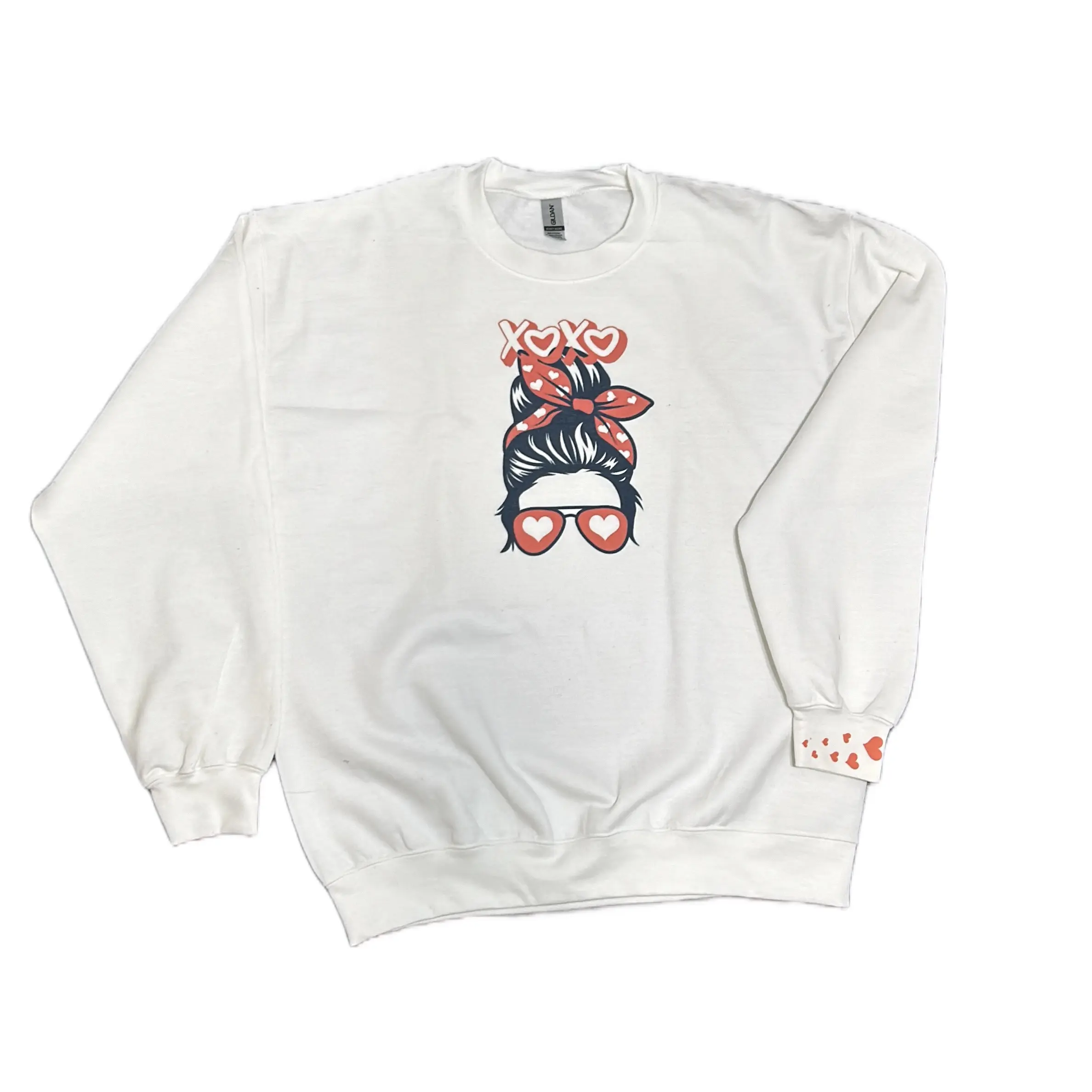 White Long Sleeve Sweater-Valentines Day