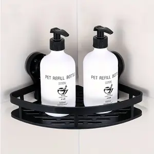 Bathroom Wall Mounted Storage Rack, Triangle Corner Shelf, No Drilling Suction Cup Holder, Home Kitchen Organizer, Bathroom Rack, Bathroom Shower Organizer, Bathroom Accessories Organizer