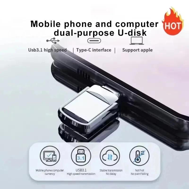 USB Adapter Flash Drive 2TB 3.2 Type C PenDrive Memory Stick 2TB Pen Drive Flash Disk for PC Smartphone Storage U Disk