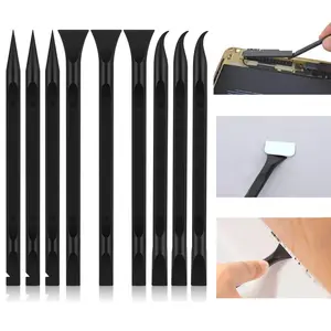 9 PCS Black Small Plastic Scraper Tool Set, Multi-Purpose Craft Label Scraper Pen-Shaped, Used in Narrow Spaces and Gaps, Perfect for Removing Oil Stains, Labels, Food, Dirt, Paint, Car