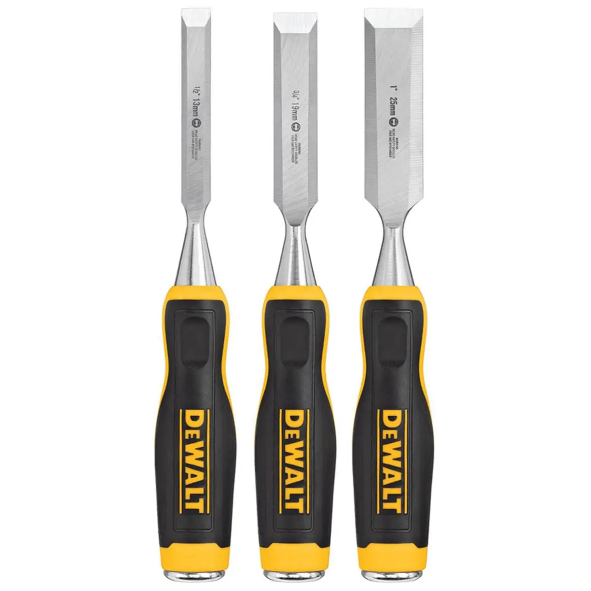 212 MAIN 3-Piece DIY Woodworking Hand Tool Set - Black-Yellow Carbon Steel Sharpenable Lacquered Blade, Ergonomic Bi-Material 5 in. Handle, 1.2 lbs., for DIY Woodwork Projects