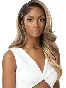 Outre Lace Front Wig Faris - Perfect Hair Line 13X6 Synthetic Unisex Modern Style with HD Transparent Lace & Pre-Attached Elastic Band