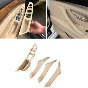 7PCS Door Handle Kit for BMW 5 Series F10/F11,Driver Side Window Switch Armrest+ Passenger Door Pull Handle+Window Switch Covers for BMW 520 523 525 528 530 535 (2010-2016) (Beige)