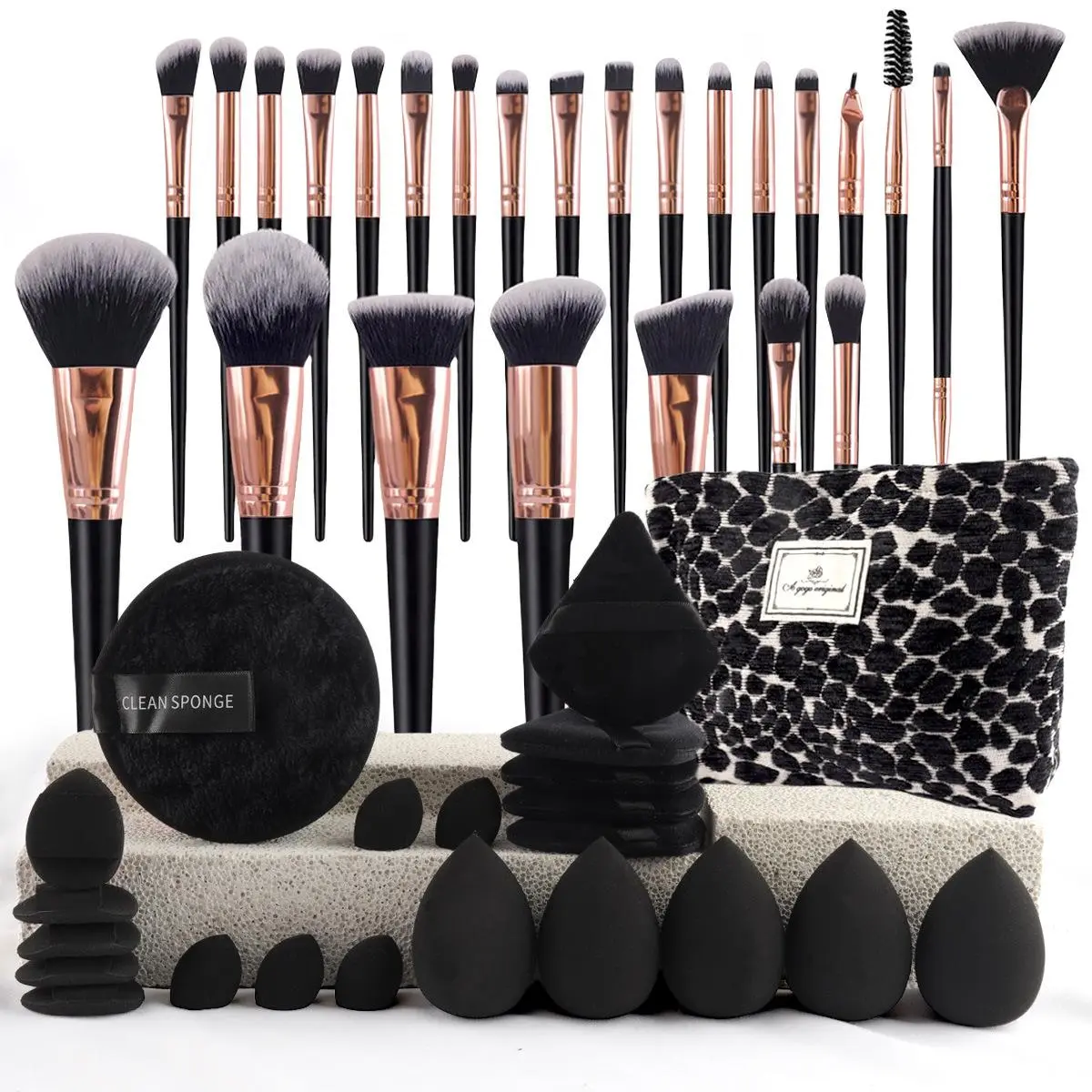 Professional Makeup Tool Set, Cosmetic Tools, 47pcs/set Makeup Brush Kit, Makeup Brushes & Makeup Bag & Makeup Sponge & Powder Puff & Cleaning Sponge, Makeup Accessories, Cosmetic