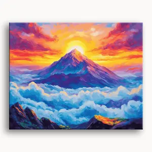 Clouded Summit DIY Paint By Numbers Kit-Framed & Unframed (Easy painting for All Ages) Gift Box Brushes