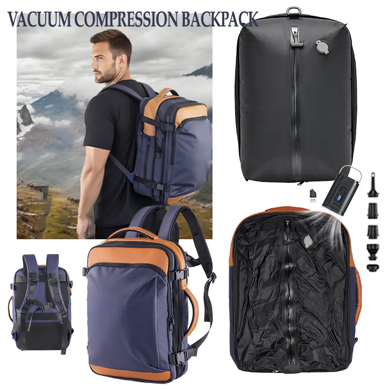 Vacuum Backpack, Vacuum Seal Travel Backpack 60L Expandable Air Compression  System Water Resistant Carry-On Suitcase Luggage with Vacuum Pump Included  Vacpack with Air Bag for Short Trips and Business - TikTok Shop